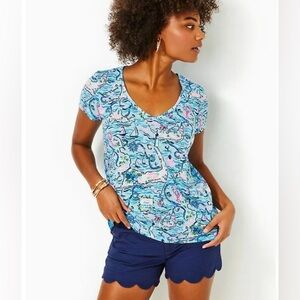 NWOT Lilly Pulitzer Etta V-Neck Top size small